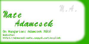 mate adamcsek business card