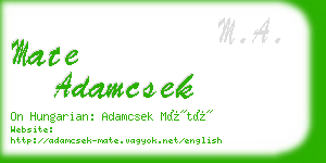 mate adamcsek business card